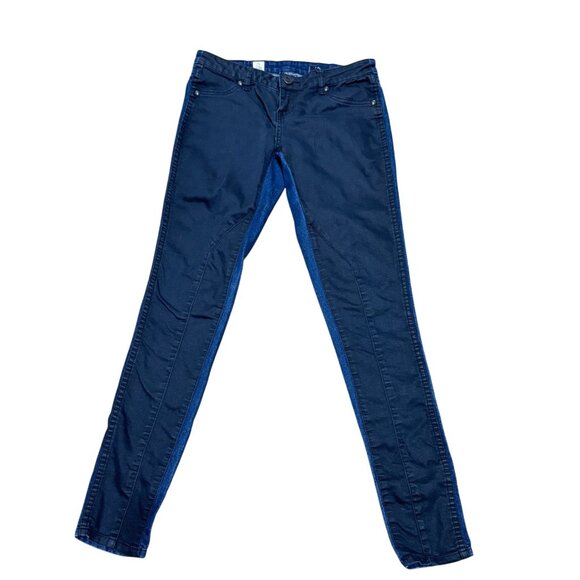 Volcom Low Rise Pistol Pants Jeans 2 Toned Size 5 Black Blue Womens Stretch - Picture 1 of 5